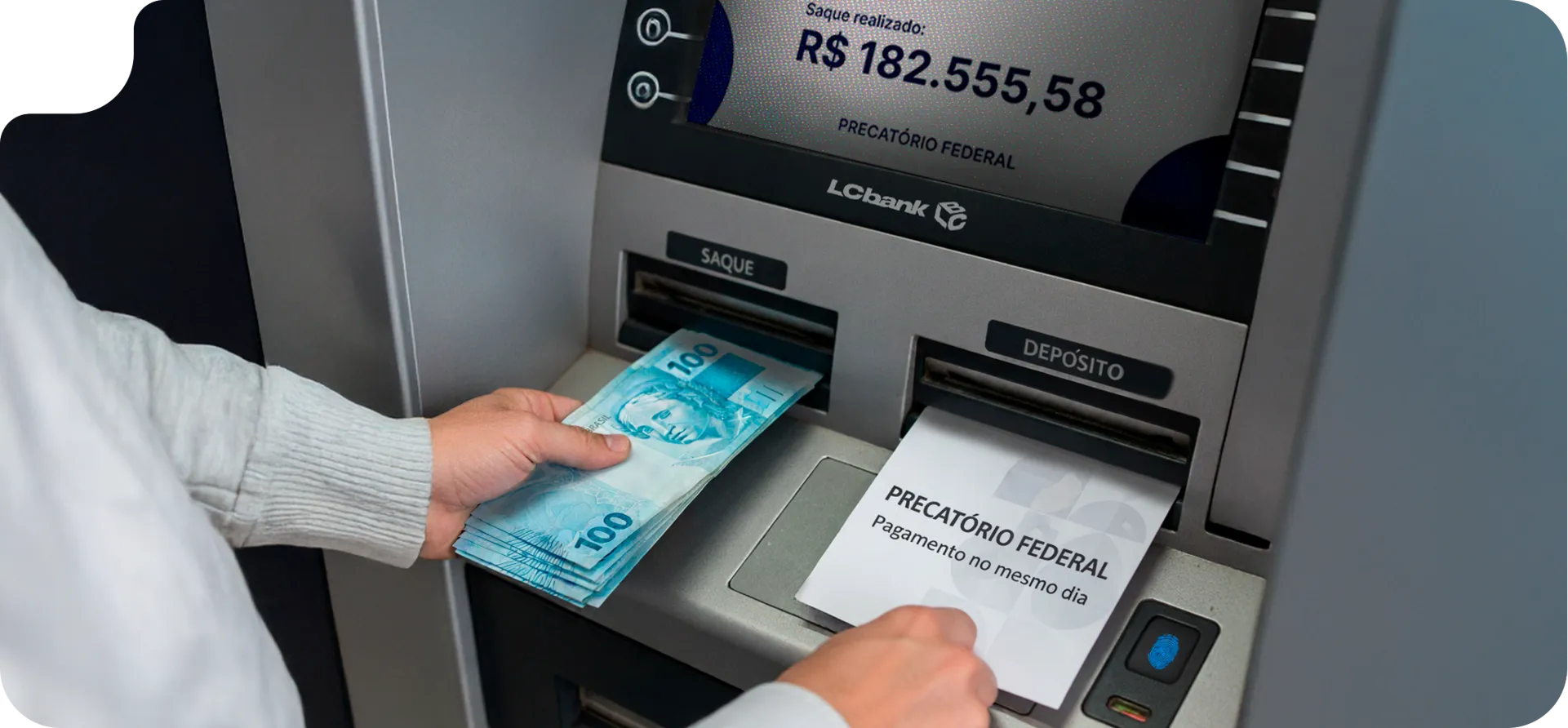 Sacando Precatório Federal em um caixa eletronico